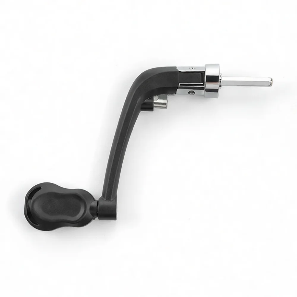 LINNHUE Fishing Reel Handle Metal Rocker Arm Foldable Wood Knob Spinning Wheel Replacement Part Durable Outdoor Accessory