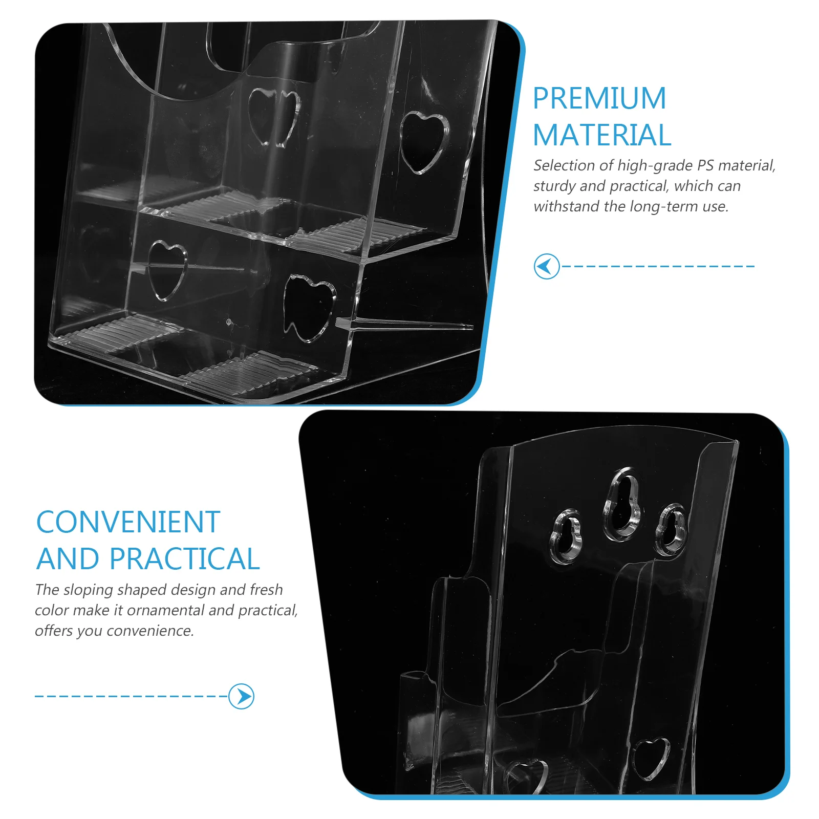 Acrylic Brochure Holder Clear Pamphlet Wall Mount Display Stand File Storage