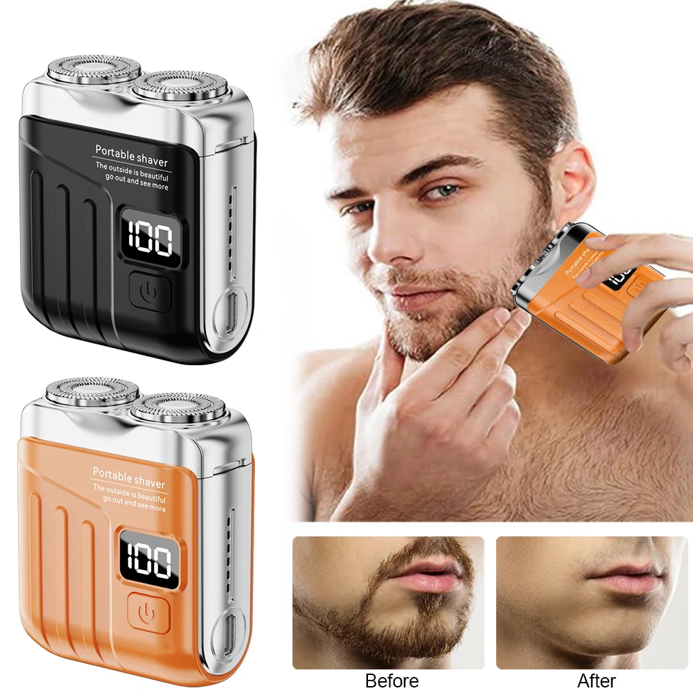 

Бритва для мужчин, электрическая бритва, бытовой мини-портативный умный дисплей, цифровая бритва с двойным лезвием, моющийся перезаряжаемый триммер для бороды