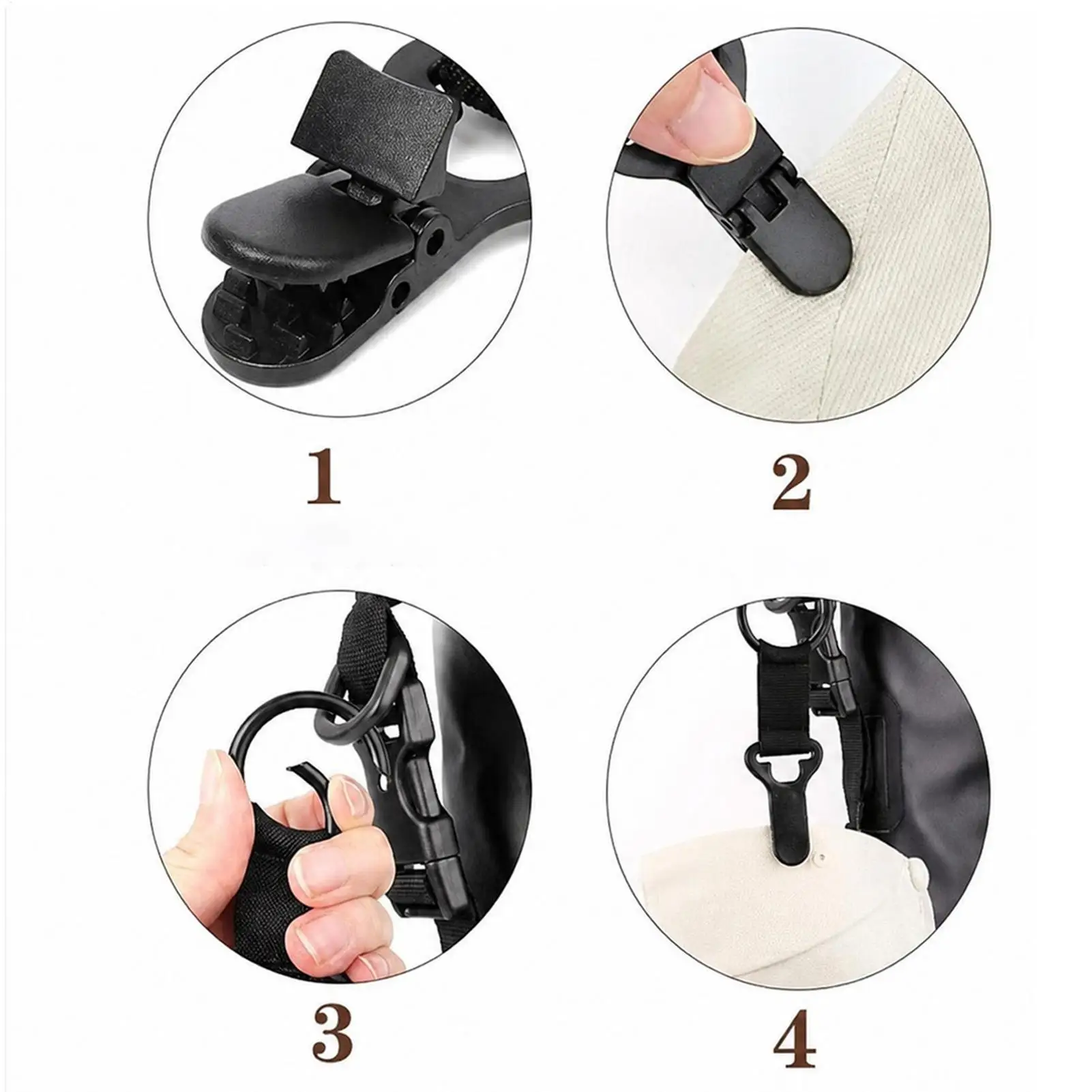 Hat Clip for Travel on Bag 2 Pieces Beach Purse Hat Holders Handbag Caps Holder for Women Men Travelers Hikers Beach Cruise view 5