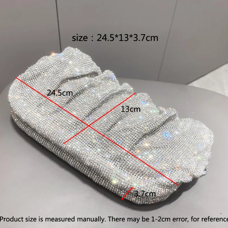 Luxury Shiny Rhinestones Handmade Evening Clutch Bags High Quality New Folds Purses Handbags Wedding Party Shining Accessories