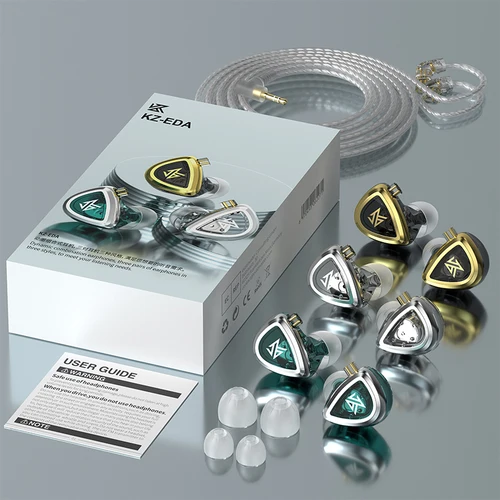 KZ EDA tres juegos de combinación de alta temperatura HIFI Cable Convertible en el oído auriculares de música con cable