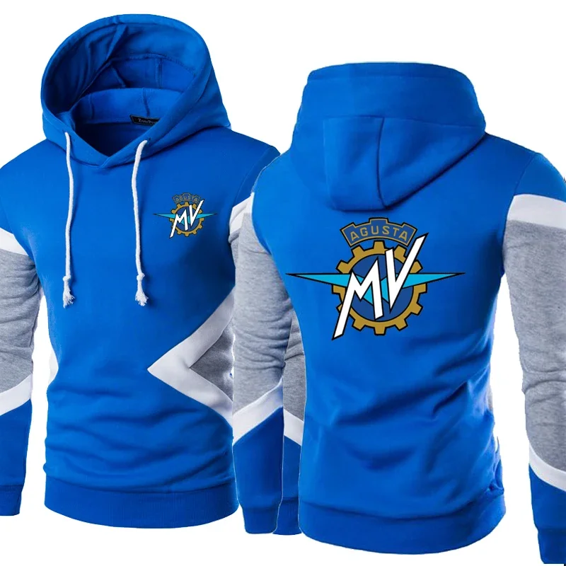 MV Agusta-Hoodies de algodão de manga comprida masculino, pulôver casual, moletons patchwork, primavera, outono, nova moda, 2022