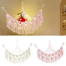 Triangle Toy Net Large Toy Hammock Mesh Portable Plush Toy Hammock Space Saving Corner Hanging Toy Hammock for Doll Nursery Room