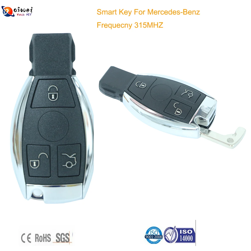 High Quality 3 Buttons Auto Key For Mercedes-Benz 315MHz Car Smart Remote 2007-2012