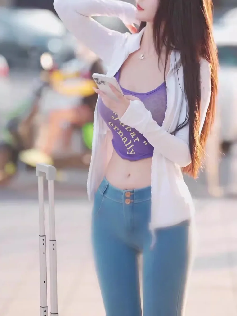 

High Waist Slim Fit Blue Denim Yoga Fitness Pencil Jeans Women's Thin Butt Lifting Capri Cotton Stretch Jeans