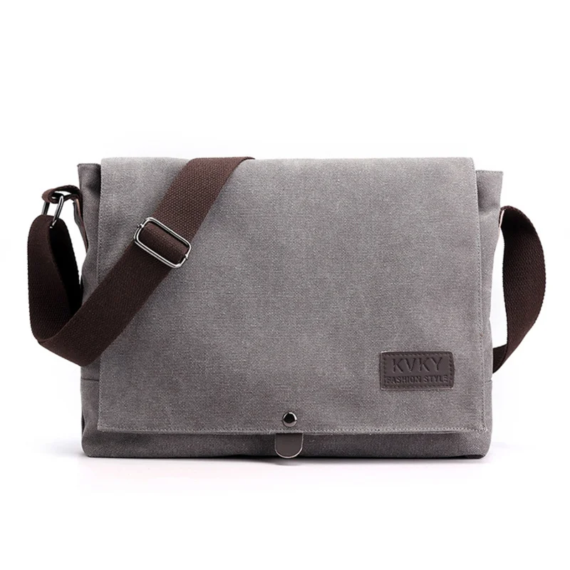 Fashion Solid vintage Canvas Messenger Satchel Bags Buckle Casual Portable Shoulder Bag Korean Trend Simple Pack For Men 2024