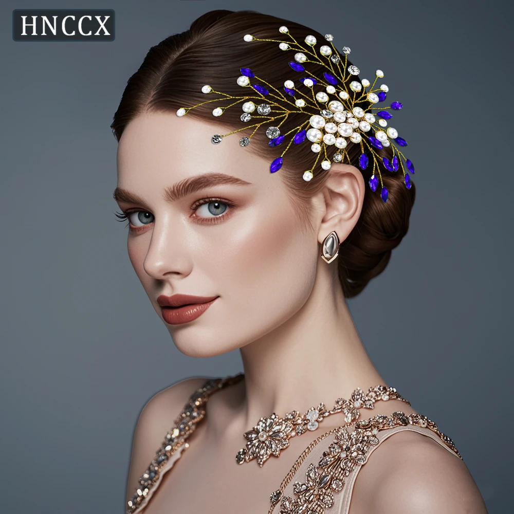 

HNCCX Bridal Hair Comb Fashion Headwear Rhinestone Pearl Headpiece Wedding Hair Accessories Bridesmaid Bride Headdress CP851