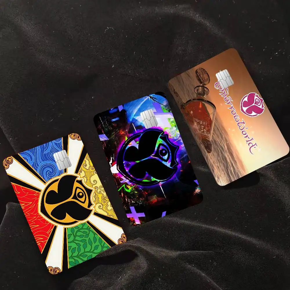 T-Tomorrowlands Music Logo Anime Front Cover Film Sticker Skin for Credit Debit Card Small Large Chip