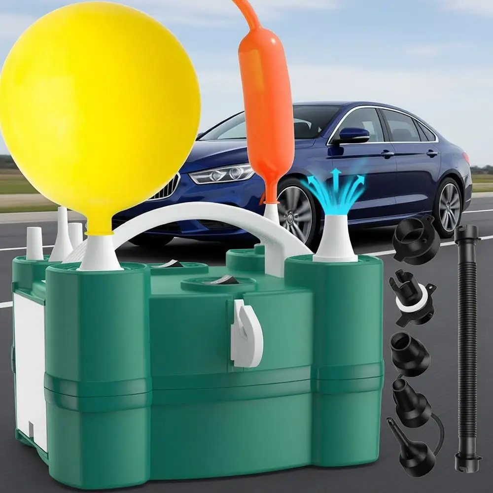 

3-in-1 Electric Air Pump for Balloons and Inflatable, Triple Heating Ports for Latex and Mylar Balloon Inflation, Quick-Fill Inf