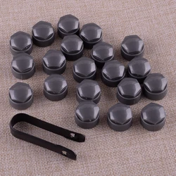 20Pcs 25mm Wheel Tire Lug Bolt Nut Caps Covers with 1 Removal Tool Fit for Audi A4 A5 S5 A6 S6 A7 A8 S8 RS4 RS6 Q3 Q5 TT A1