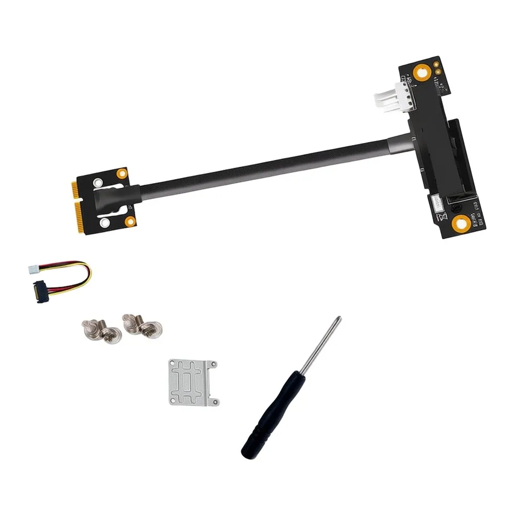 For M.2 For A+e For Key To PCI-E Extension Cable 20cm With For Sata Power Cord For Gold Plated For Graphics Card Sound Network