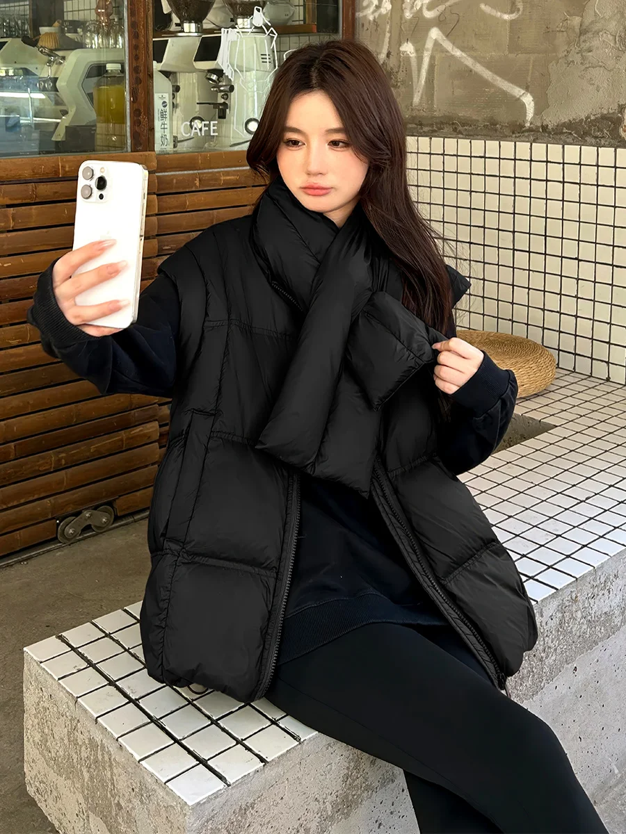 

Loose Women's down Vest Jaet College Sle Outerwear Svel Winter New Arrival Korean Version Small Size Faion