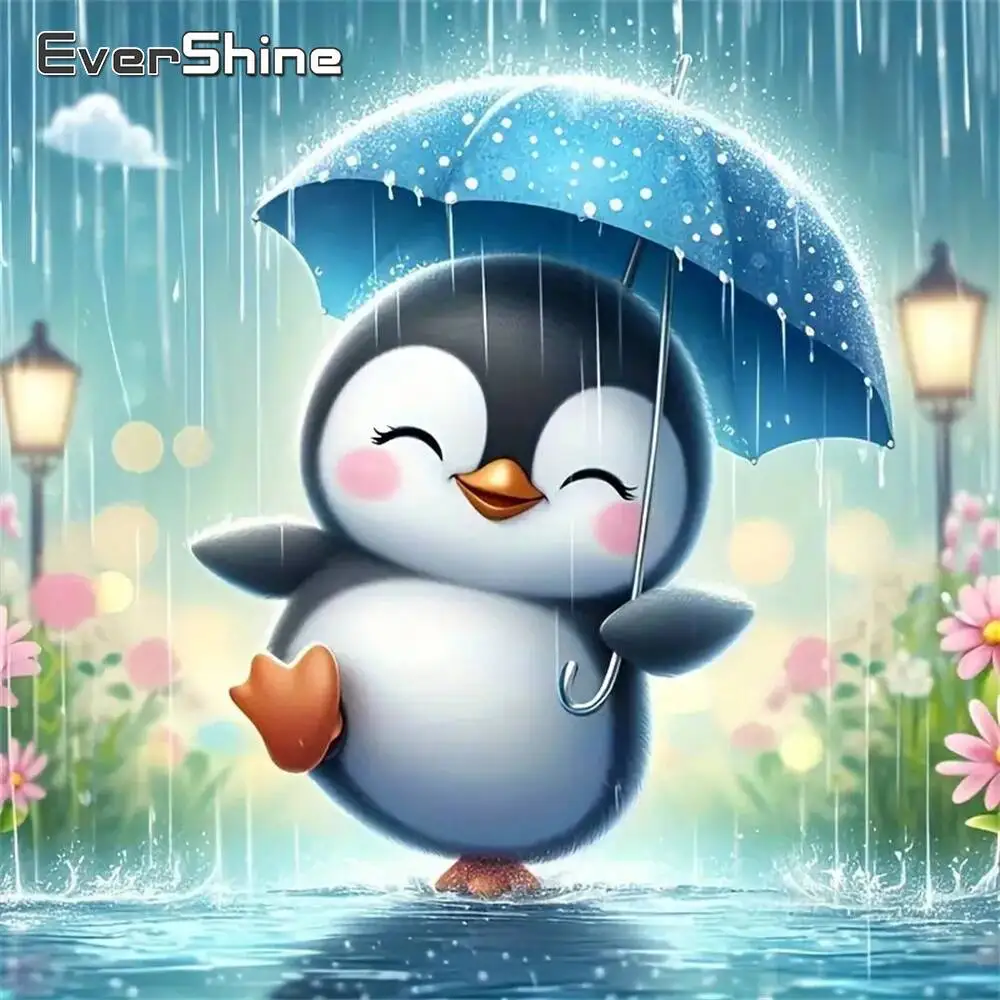 Evershine DIY Pinguin Diamant Malerei Tier voller Runde Platz Diamant Mosaik Cartoon Stickerei Kit Kind Geschenk