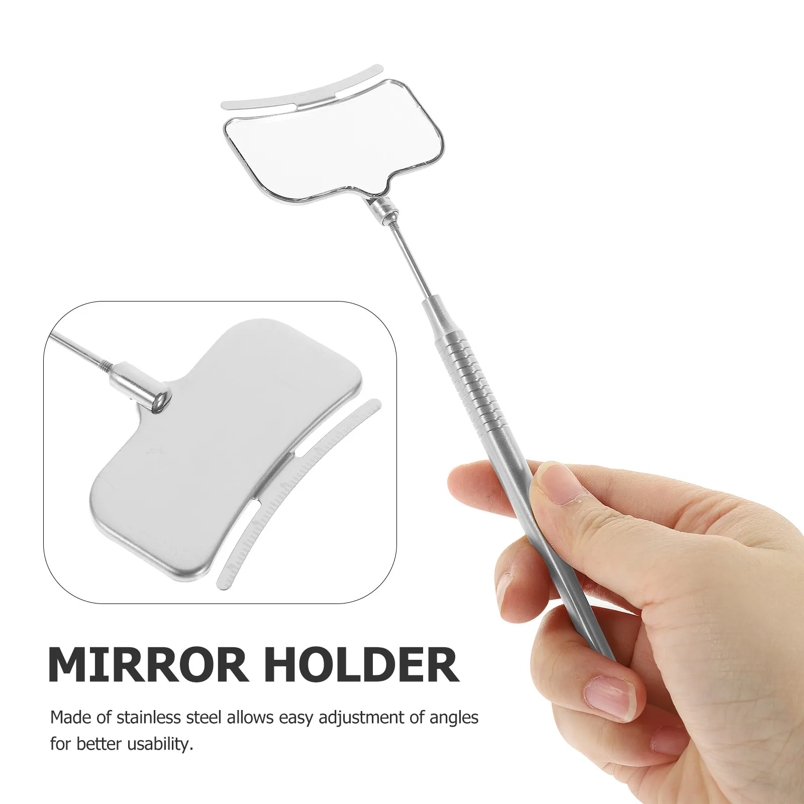 Lash Mirror Stainless Steel Lightweight Ergonomic Handheld Eyelash Mirror for Extensions Makeup Detail Check Lash Extension