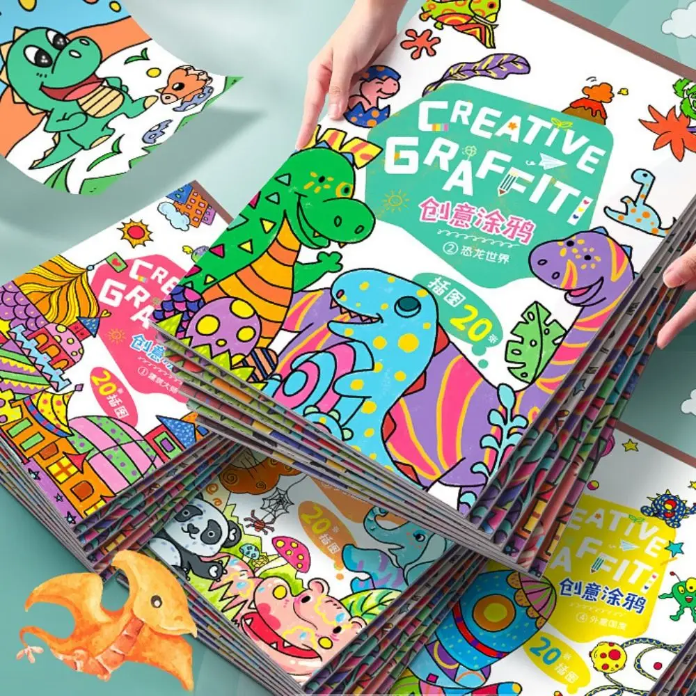 แบบพกพากระดาษหนังสือภาพวาด 30 แผ่น Creative Graffiti หนังสือภาพวาดด้วยมือนักเรียน