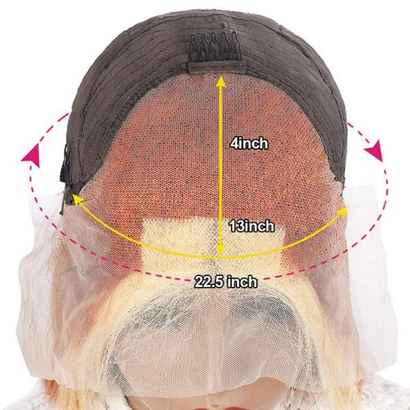 Peruca frontal de renda colorida para mulheres, onda corporal, cabelo humano pré arrancado, gengibre laranja, 30 ", 13x6