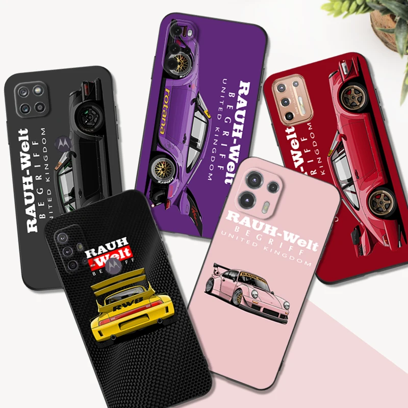 Черный чехол из ТПУ для Motorola Moto G52 G42 G60 4G G60S G71 G9 Play Plus Power One 5G Ace jdm RWB 911 964 933, спортивный автомобиль