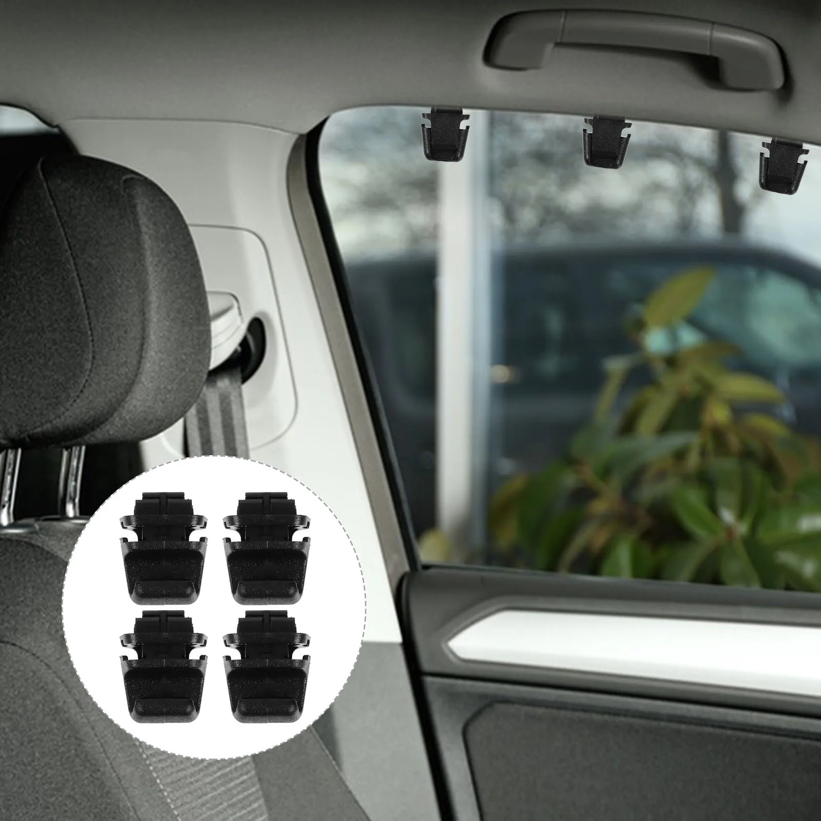 

4pcs Rear Door Sun Shade Hook Interior Blind Curtain Holder Replacement Parts Car Window Drapery Accessories Compatible With