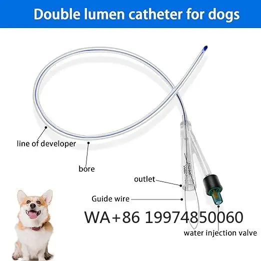 high-quality-double-lumen-silicone-foley-catheter-with-stylet-for-cat-or-dog-use-veterinary-instrument