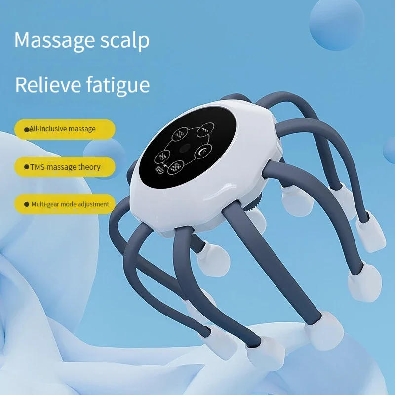 

Head Massager - Octopus-Shaped Fully Automatic Multi-angle Electric Massager - Vibrating Scalp Relaxation Massage Device