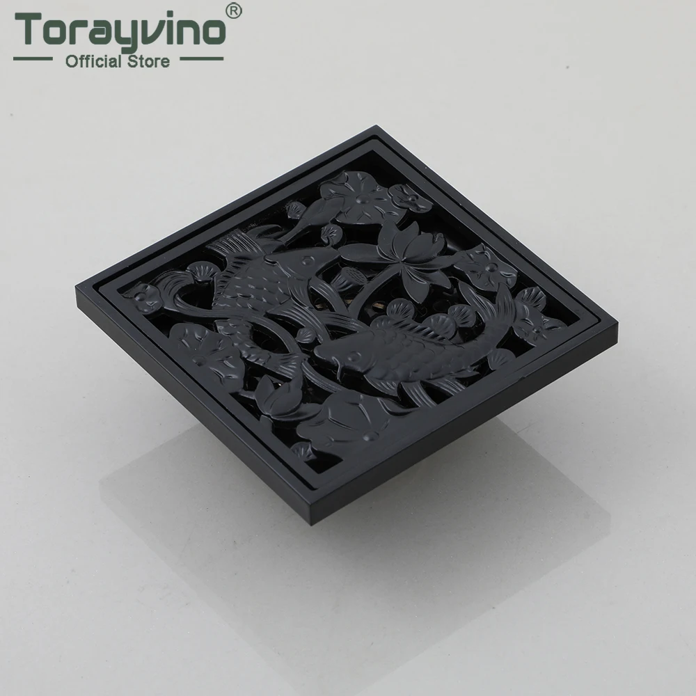 

Сливы для душа Torayvino 10*10 см, квадратный слив для ванны, сито для волос, рыбы, резная решетка для ванной комнаты, фильтр, дезодорант, напольное покрытие
