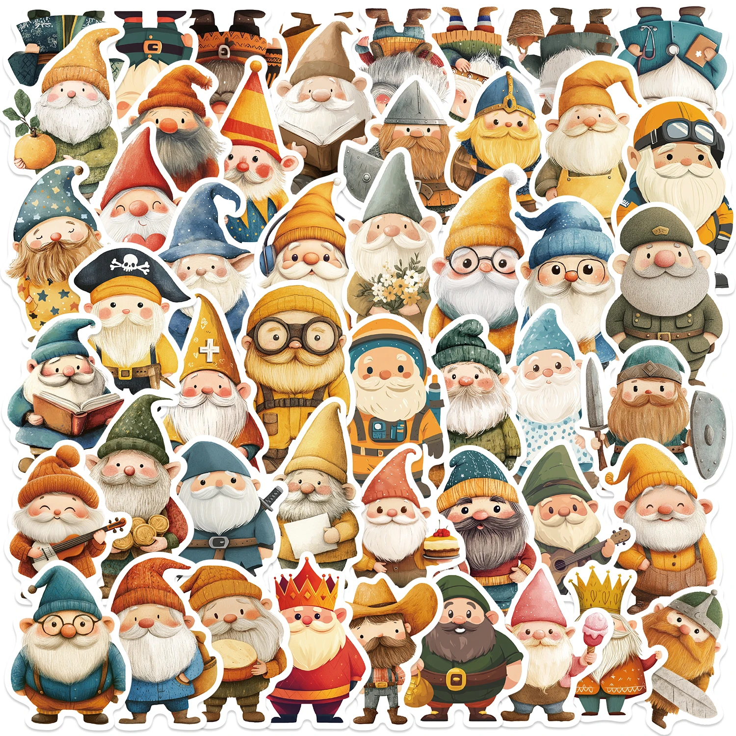 50PCS Cute Character Illustrations PVC Sticker For Scrapbooking Stationery School Supplies Aesthetic Children's Decoration