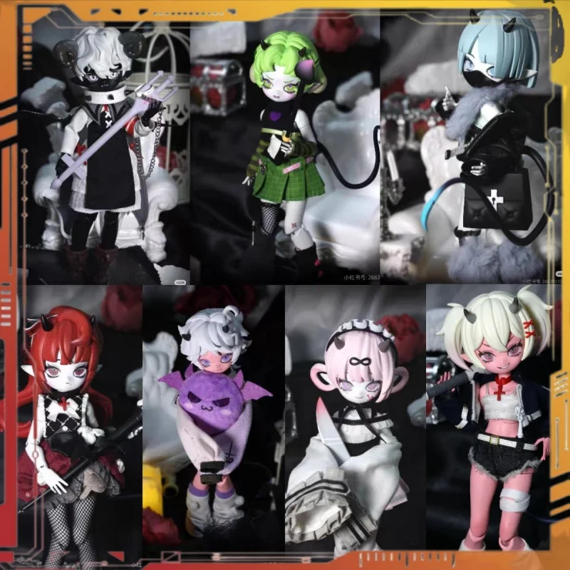 

Cooze 1/8 Bjd Devil'S Horns Blind Box Movable Joint Model Doll Ornament Desktop Collection Toys Gift