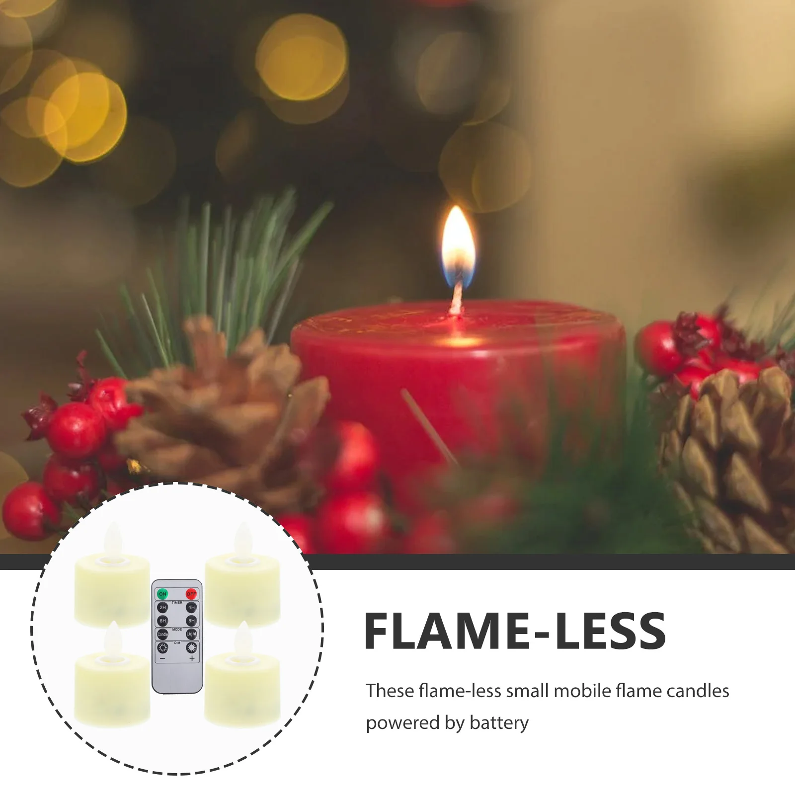 

Flameless Electronic Candles Led Flickering Light Romantic Mood Decoration Powered Smokeless Waterproof Church Home