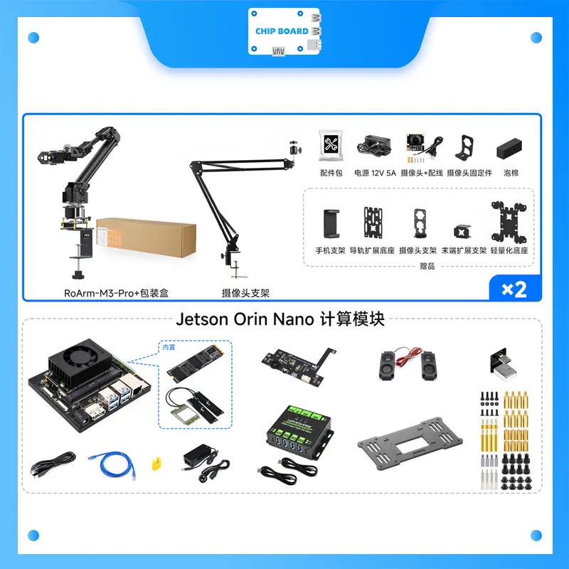 Waveshare 5+1DOF Arm Kit - NVIDIA Orin, 160W Servo, Jetson Orin Nano/NX, LeRobot