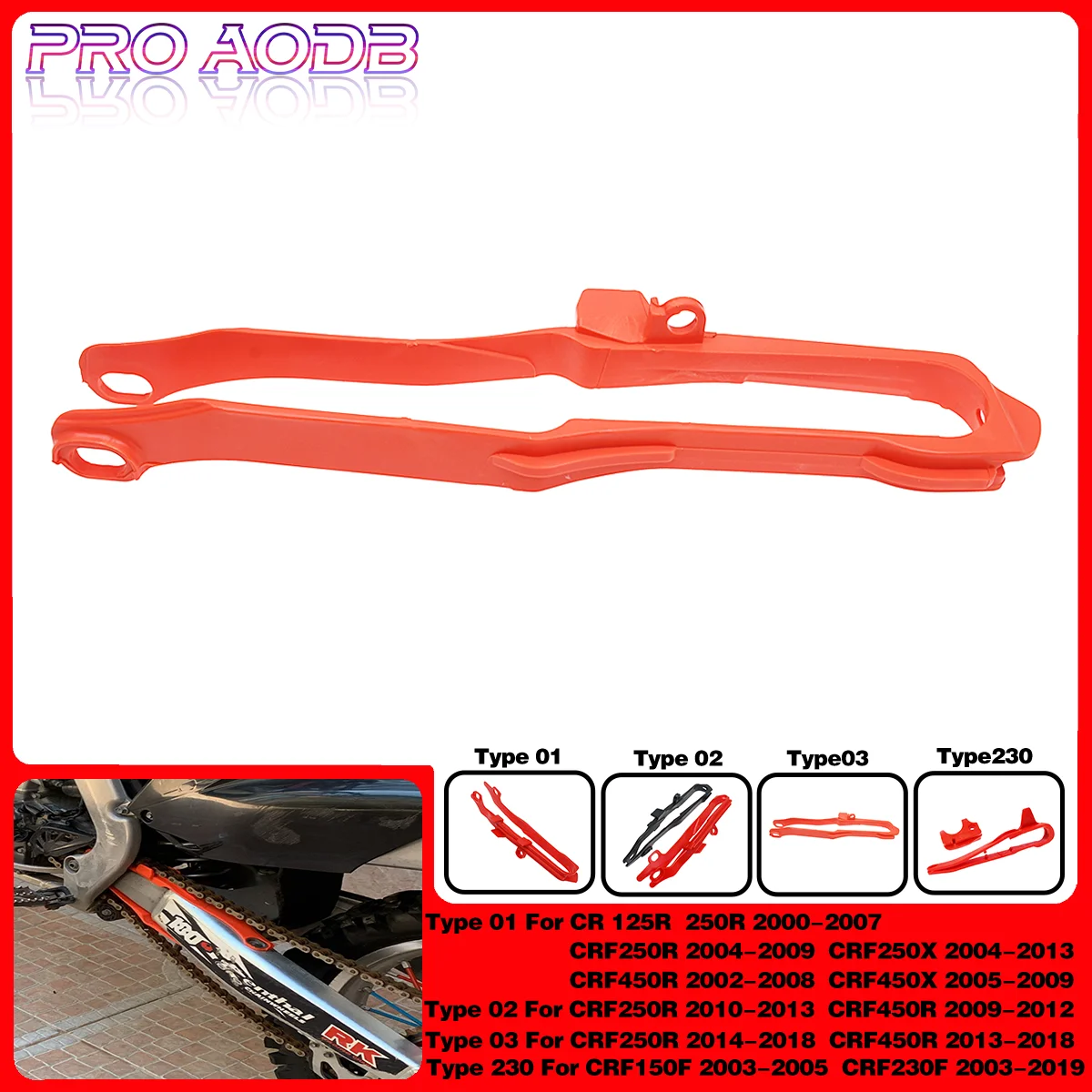 

Motocross Chain Slider Guide Protection Device For Honda CR125R CR250R CRF250R CRF250X CRF450R CRF450X CRF150F CRF230F Dirt Bike