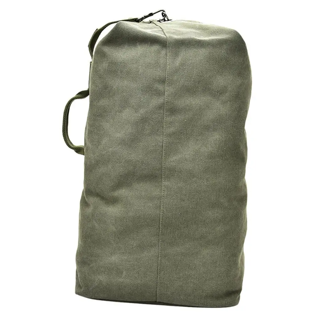 Outdoor Canvas Hiking Backpack Sport Rucksack Travel Duffel Bag Army Green S