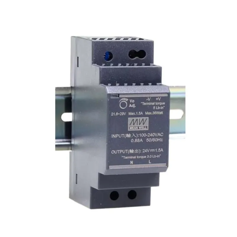 

MEAN WELL HDR-30 серии HDR-30-5 HDR-30-12 HDR-30-15 HDR-30-24 HDR-30-48 Импульсный источник питания постоянного тока с направляющей, 30 Вт, небольшой объем, медленный