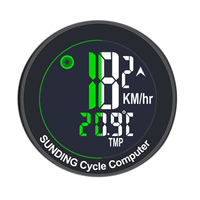 Sunding Wireless Bicycle Computer Waterproof Bike Odometer Green LCD Screen Cycling Speedometer Mountain Bikes Speed Meter