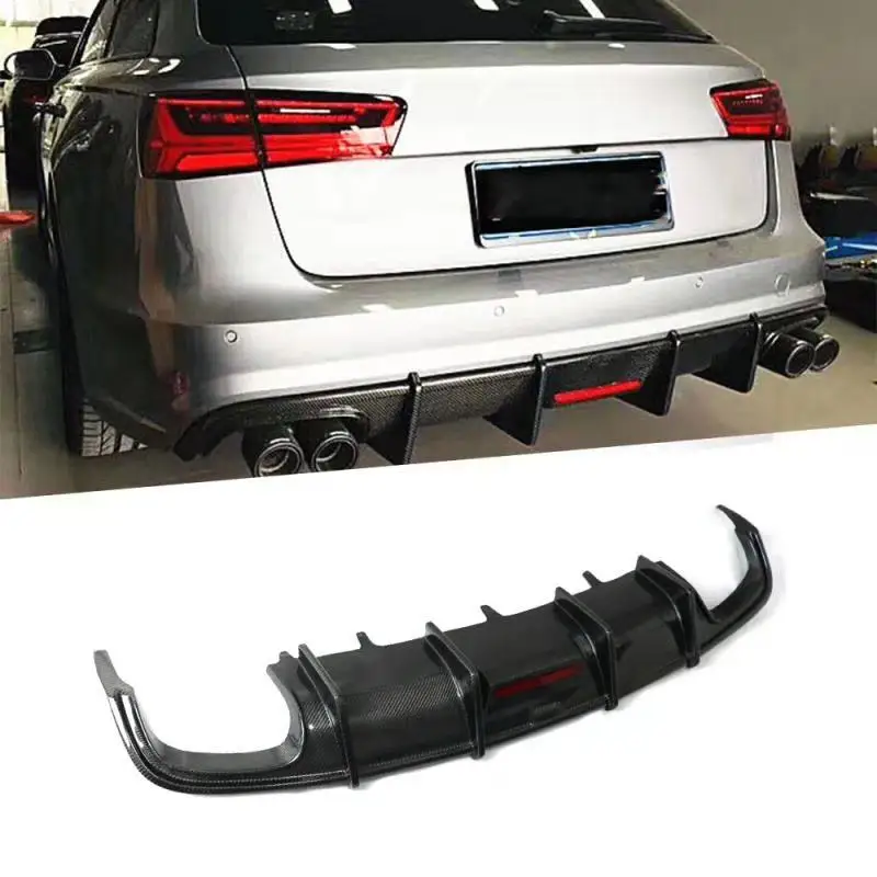 

Carbon Fiber Rear Diffuser Lip Spoiler For Audi A6 S6 C7.5 Sline 2016-2020 (not for A6 Standard ) K style Car Bumper Guard