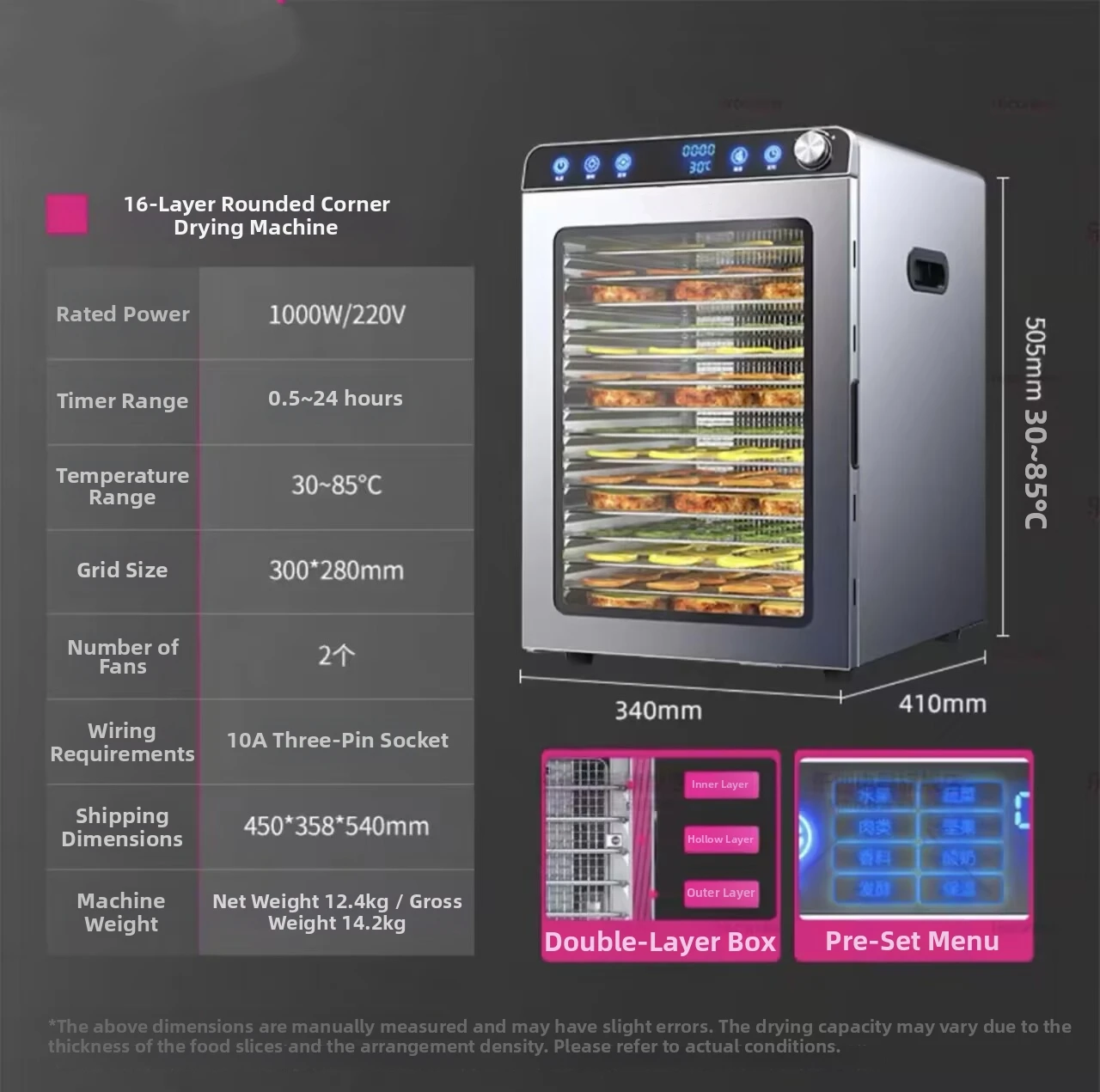 Automatic Pet Treat Dehydrator, Commercial & Home Food Dryer for Dog Cat Snacks, Fruit Vegetable Meat Dryer Machine, Multi-Layer image 6