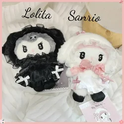 Sanrio Kawaii Anime Lolita moja melodia Kuromi pluszowa zabawka 12cm dekoracja torby wisiorek wypchana pluszowa lalka brelok prezenty dla dzieci