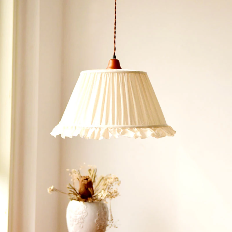 

Japanese Retro Wabi Sabi White Fabric LED Ceiling Pendant Lights Living Room Restaurant Kitchen Bedroom Hanging Lamps Fixtures