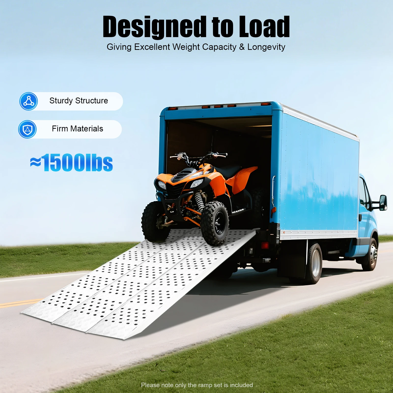 

1500lbs Capacity Aluminum Folding Trailer Ramp with Non-Slip Surface for Vehicle Loading