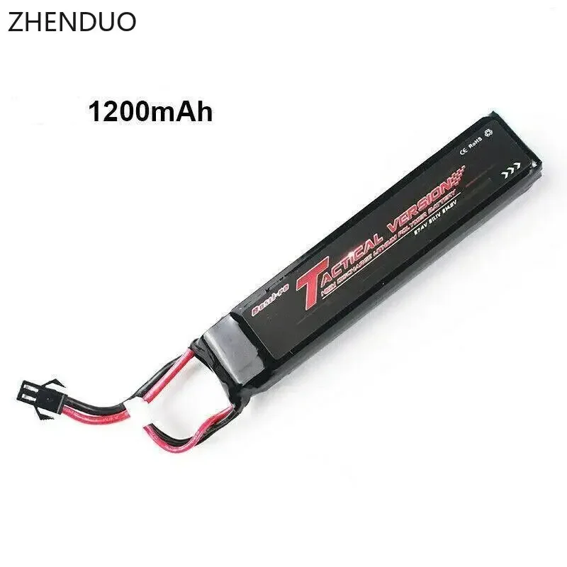 ZHENDUO Bos-batería Lipo de 11,1 V, 7,4 V, 1200mAh, accesorios para pistola Airsoft, Stock M4 s, armas de fuego, arma Real