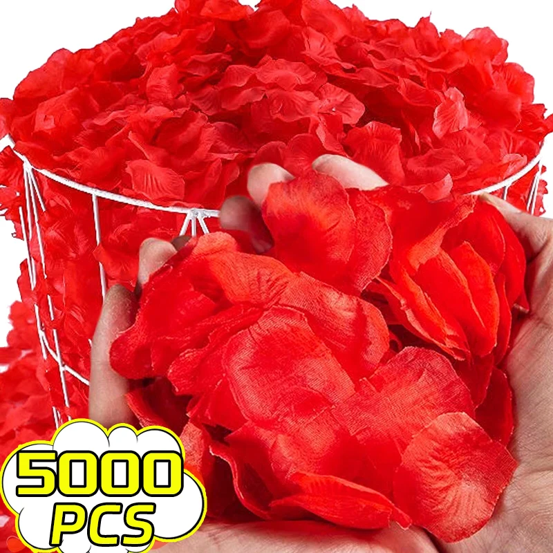 Lots Artificial Fake Rose Petals Red Roses Petal Flowers for Romantic Wedding Party Valentines Day Decoration Supplies Wholesale
