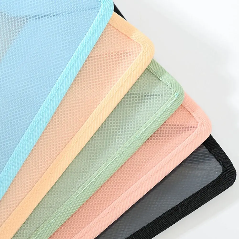 Multifunctional Test Paper Storage Bag Visible Button Function Kids Document Bag Dustproof Portable Stationery Organizer