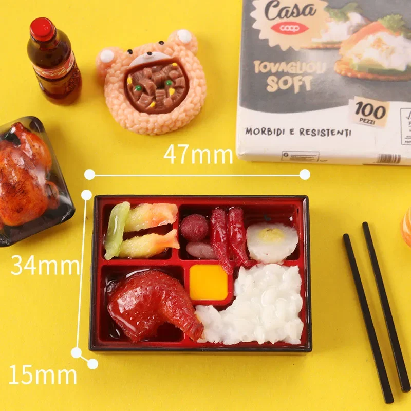 Itens para casa de bonecas em miniatura, mini coisas de sushi, comida rápida, almoço, salmão 1:12, casas de boneca bjd, acessórios de cozinha, modelo de brinquedos ob11