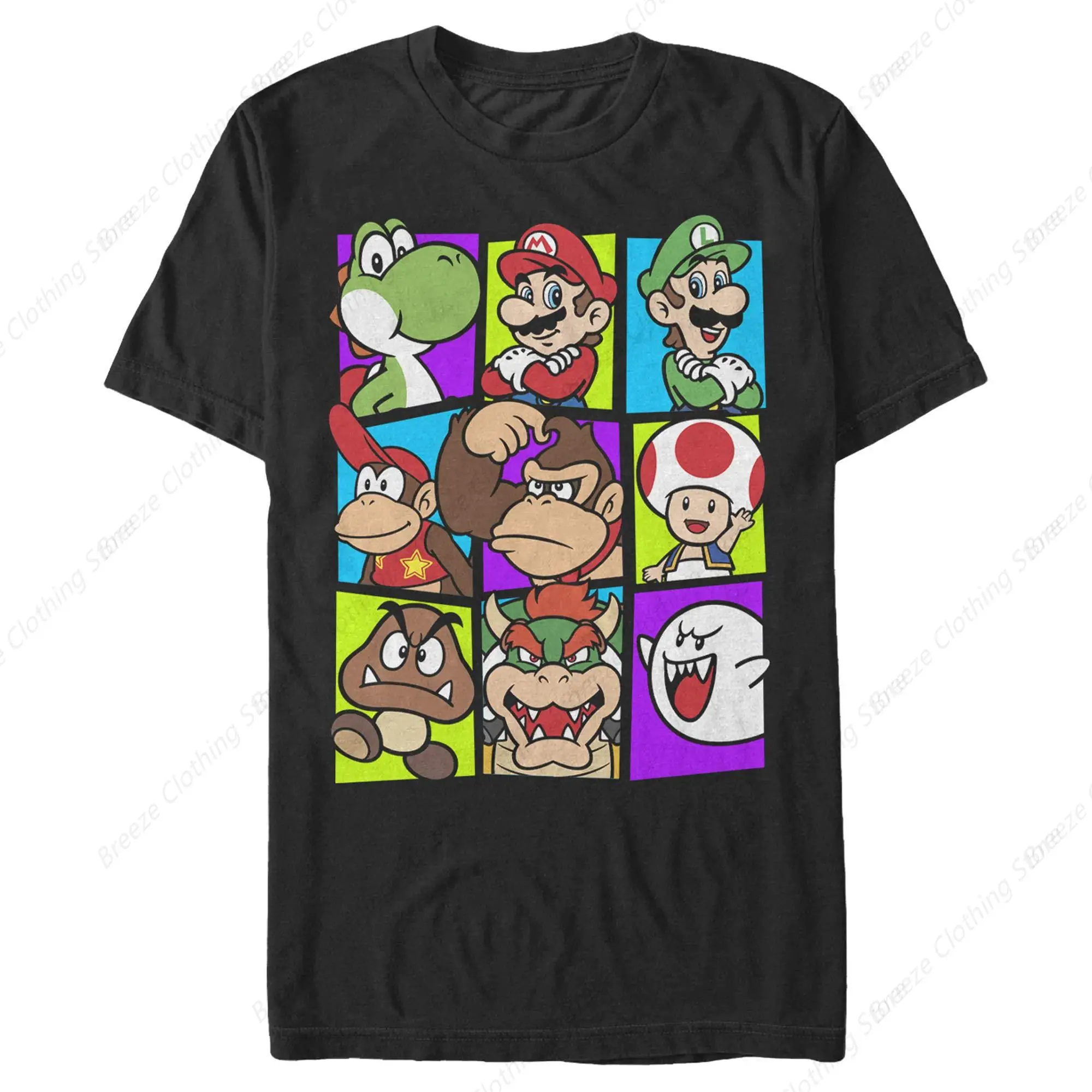 Мужская футболка Super Mario Yoshi Luigi Bowser & Gang Box-up