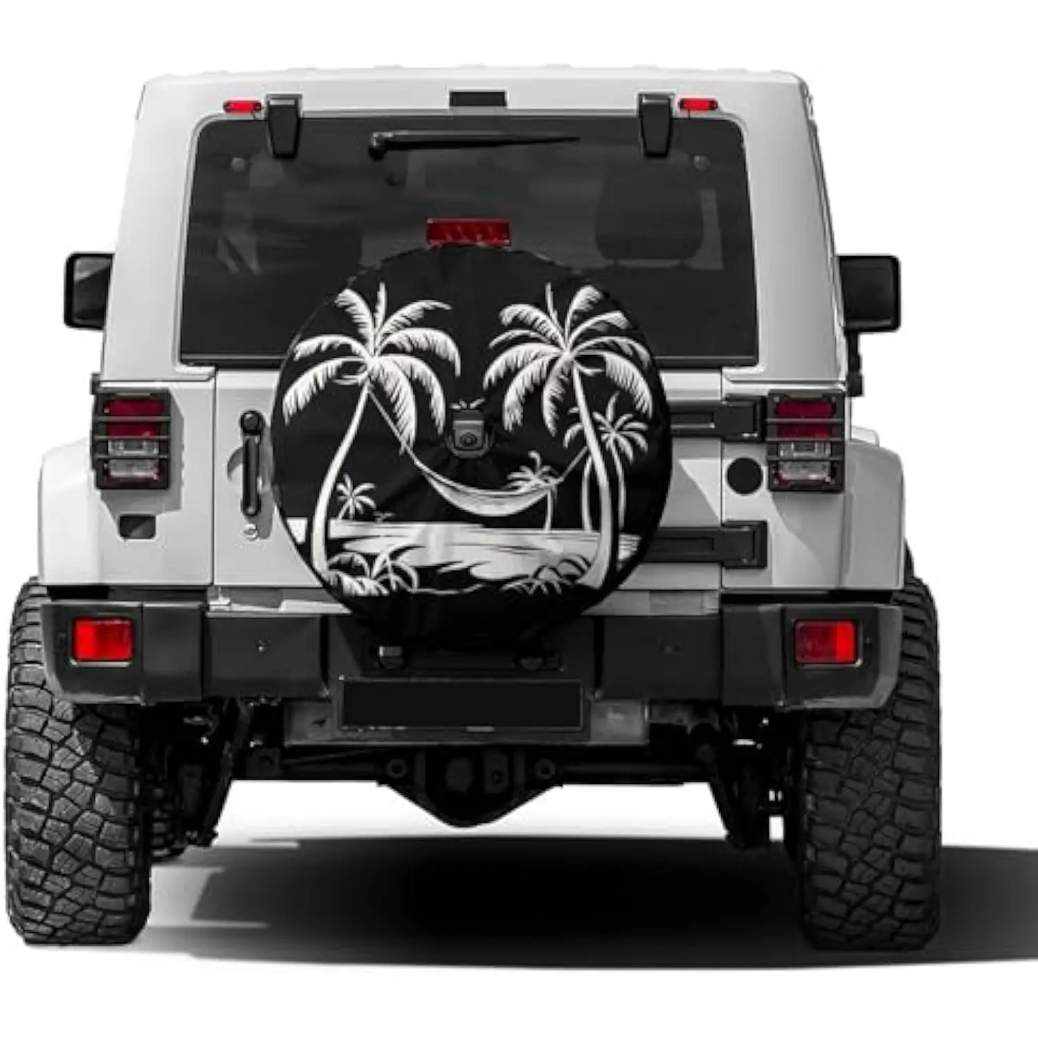 

Palm Trees Hammock Beach Spare Tire Cover Waterproof UV Protection Universal