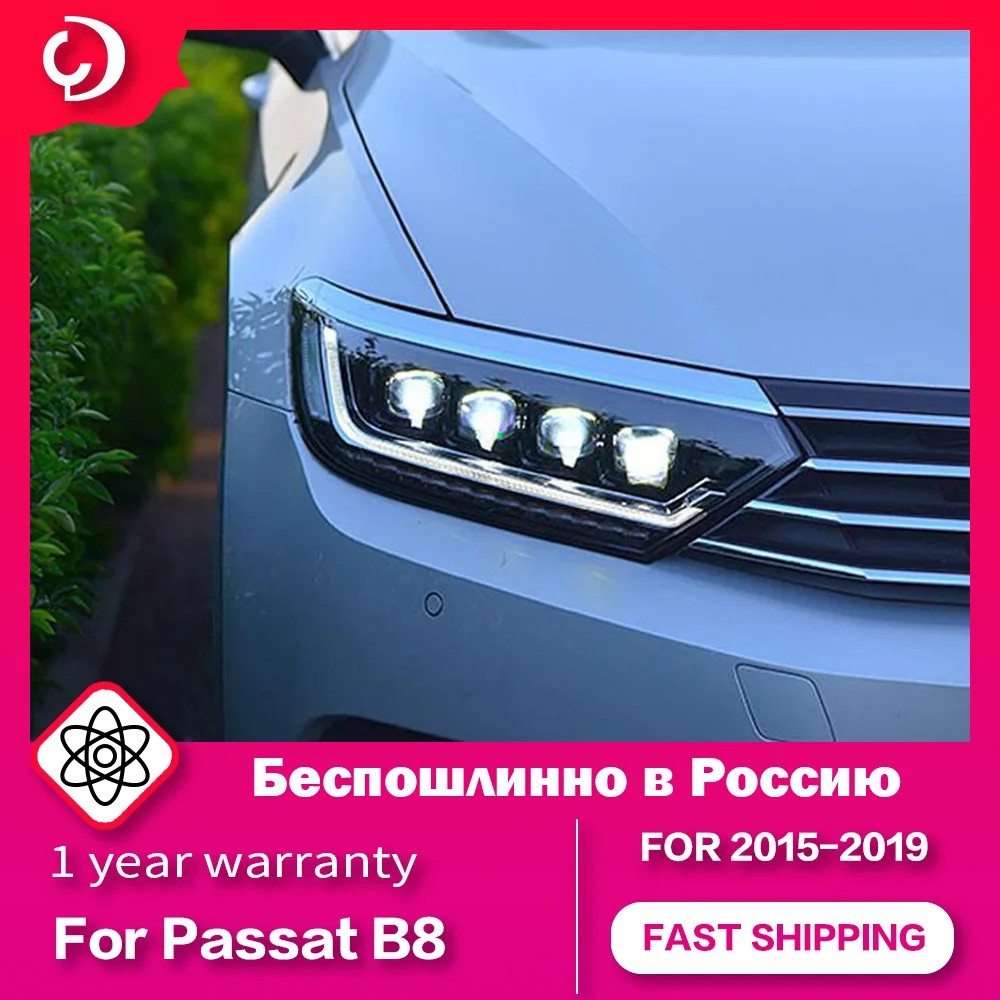 AKD Car Styling Headlights for  Passat B8 Magotan 2015-2019 LED Headlight DRL Turn Signal Light Led Projector Auto Accessories