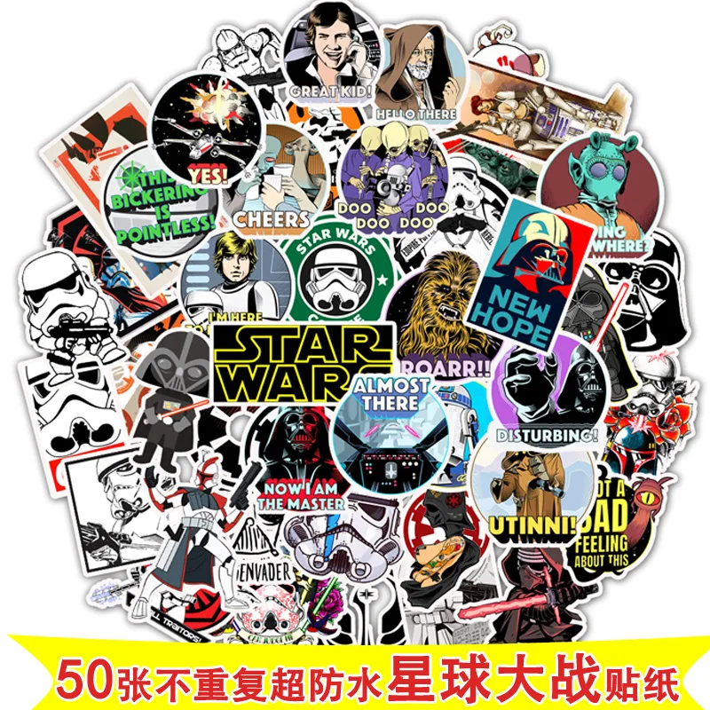 50pcs-star-wars-autocollants-enfant-dessin-anime-graffiti-decor-skateboard-ordinateur-portable-telephone-valise-journal-guitare-graffiti-decalcomanies-enfants-jouet-nouveau