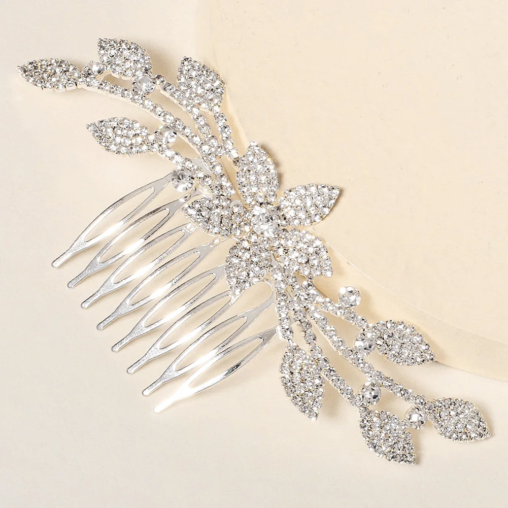 Braut-Haarschmuck Kristall Gold Silber Farbige Haarkämme für Frauen Braut-Kopfschmuck Party-Schmuck Brautjungfern-Geschenk – Detail 17