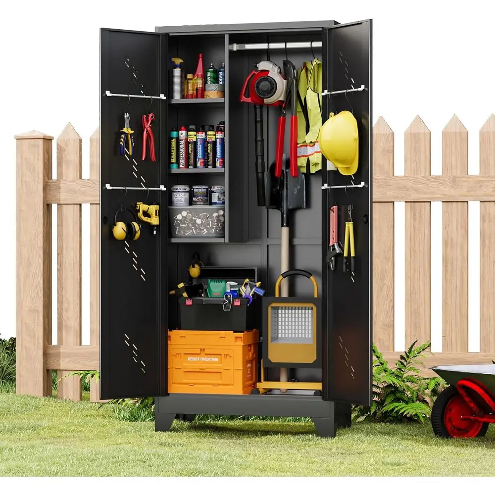 

75 Tall Lockable Steel Storage Cabinet for Tools, Utility, and Office Use in Garages and Warehouses