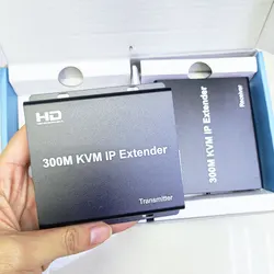 Extensor IP KVM de 300M sobre Cable IP Rj45 Cat5e/6 para receptor transmisor de matriz Ethernet 1080P compatible con HDMI a través del interruptor de red
